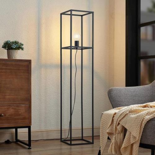 Lindby Jordana vloerlamp, frames, zwart, 1-lamp