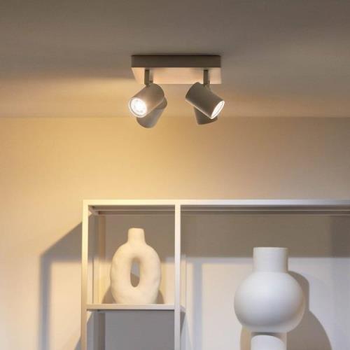 WiZ LED plafondspot Imageo, 4-lamps vierkant wit