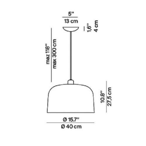 Luceplan Zile hanglamp duifgrijs mat, Ø 40cm