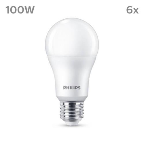 Philips LED lamp E27 13W 1.521lm 4.000K mat per 6