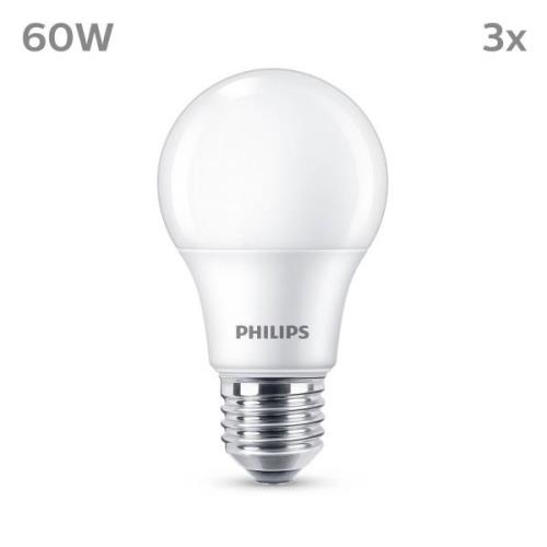 Philips LED lamp E27 8W 806lm 2.700K mat per 3