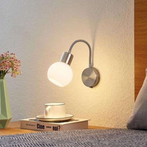 Lindby Lioma wandlamp met flexibele arm, nikkel