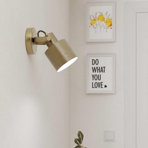 Wandspot Southery, 1-lamp, crème-goud geborsteld