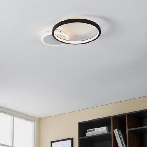 LED plafondlamp Gafares afstandsbediening rond zwart