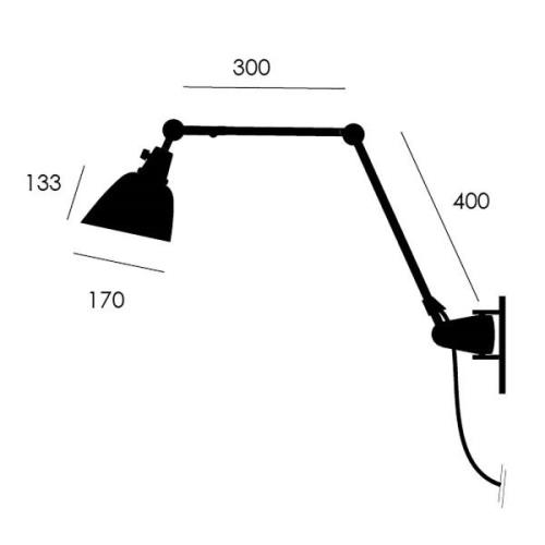 midgard modular TYP 505 wandlamp 85cm zwart