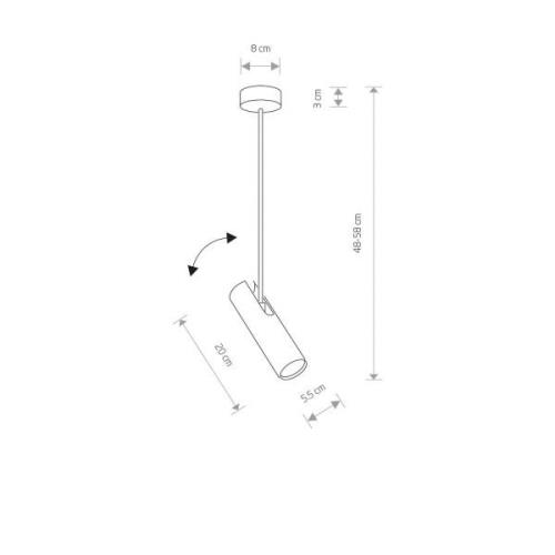 Eye Super plafondspot, hoogte 58 cm, wit