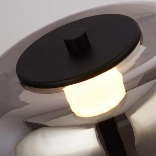 LED vloerlamp Frisbee met glazen kap