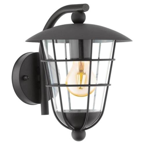 Buitenwandlamp Pulfero, zwart, neerwaards