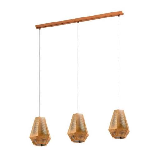 Hanglamp Chiavica, messing, 3-lamps