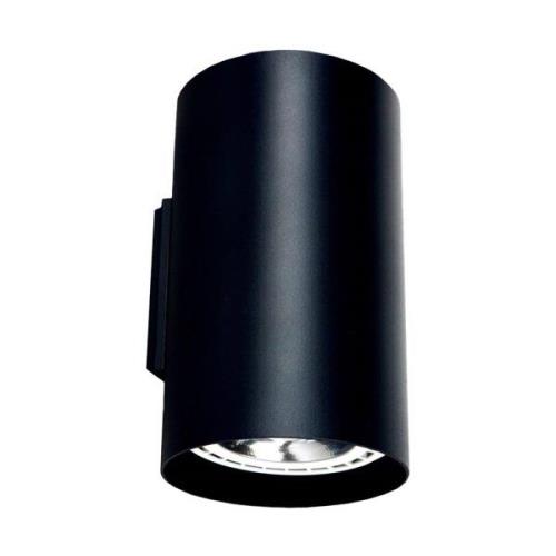 Wandlamp Tube van aluminium up and down zwart