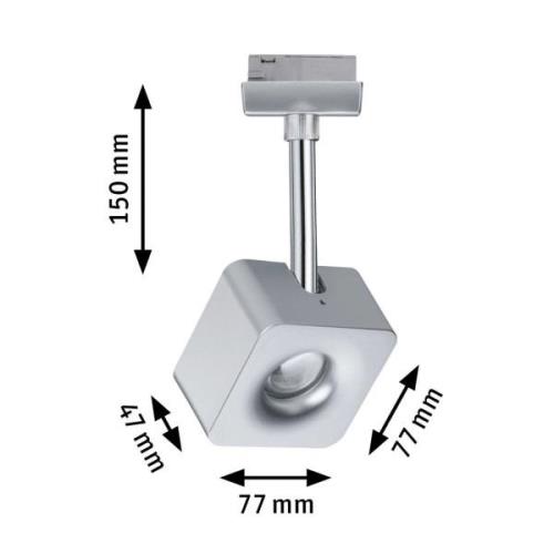 Paulmann URail Cube LED spot dimbaar 2.700K chroom