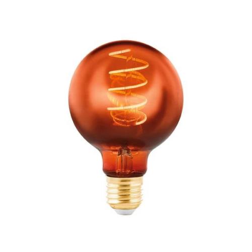 LED bol E27 G80 4W filament 2.000K koper