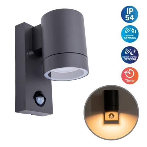 Buitenwandlamp Rombe met sensor, 1-lamp