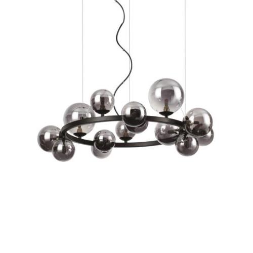 Ideal Lux Perlage hanglamp zwart/zwart 14flg Ø 85