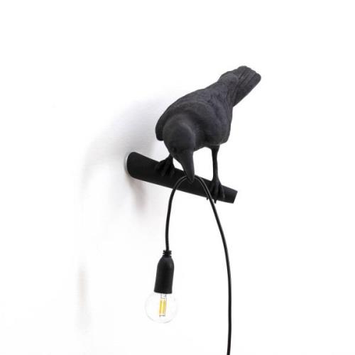 LED decoratie-wandlamp Bird Lamp blik links zwart