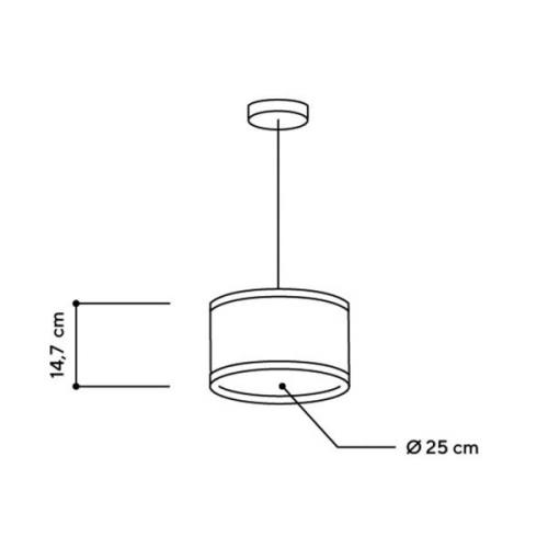 ALMUT 2610 hanglamp Ø25cm hooi/blauwe korenbloemen