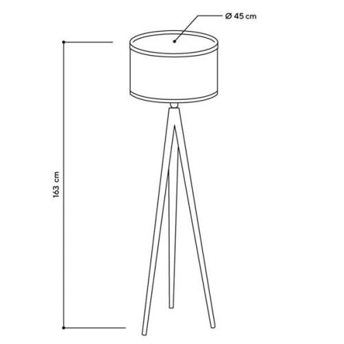 ALMUT 2610 vloerlamp, hooi met blauwe kotenbloemen