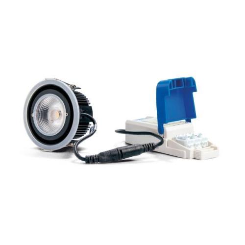 DOTLUX MULTIsun LED inbouwlamp, hoekig, chroom