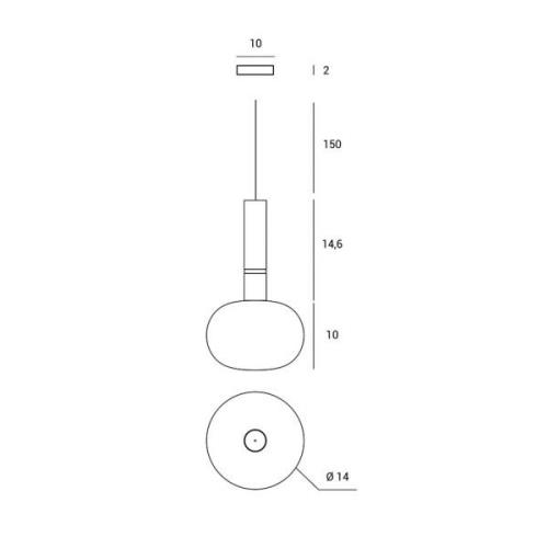 Hanglamp Mose, 1-lamp, hoogte 25 cm, brons