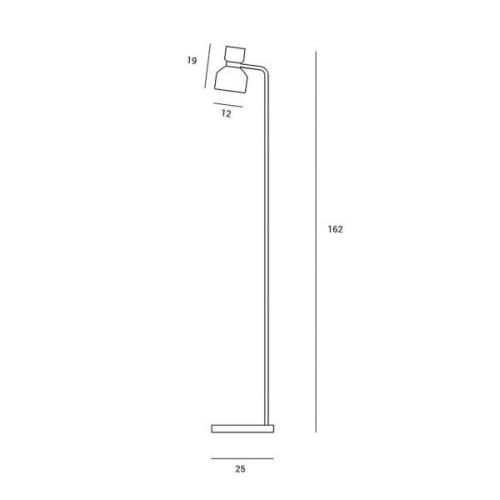 Vloerlamp Fifty, geborsteld messing