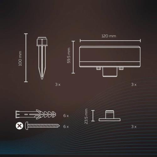 Calex Smart Outdoor Ground Spot, CCT RGB 3-lamps