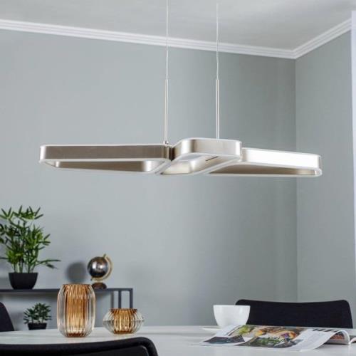 Lucande Quinn LED hanglamp nikkel 3-lamps