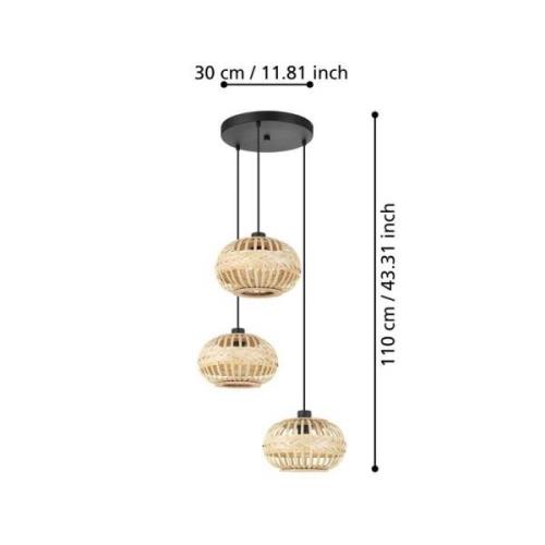 EGLO Amsfield 1 hanglamp, 3-lamps, rond