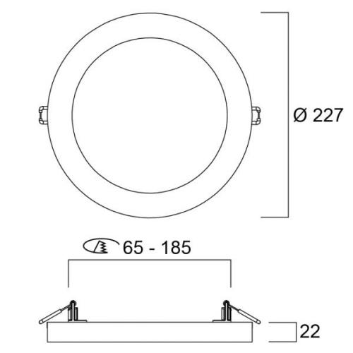 Sylvania Start LED downlight 5in1 Ø 21,7cm 18W