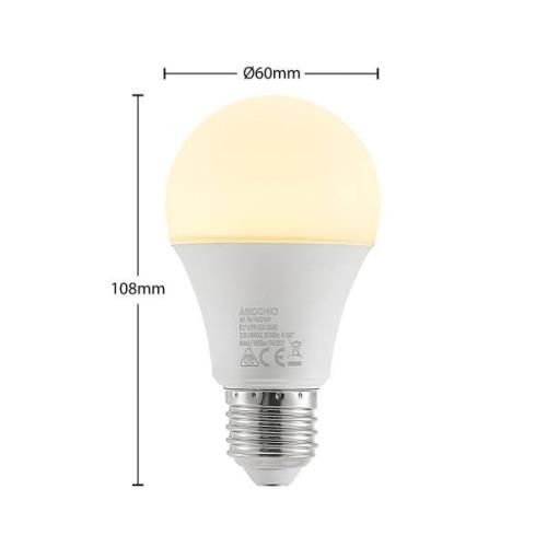 LED lamp E27 A60 9,5W 3.000K opaal, 3 per set