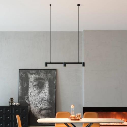 Arcchio Brinja hanglamp zwart 3-lamps langwerpig