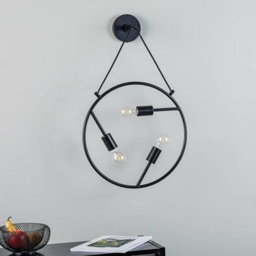 Wandlamp Lucande Linnard van staal, 3-lamps