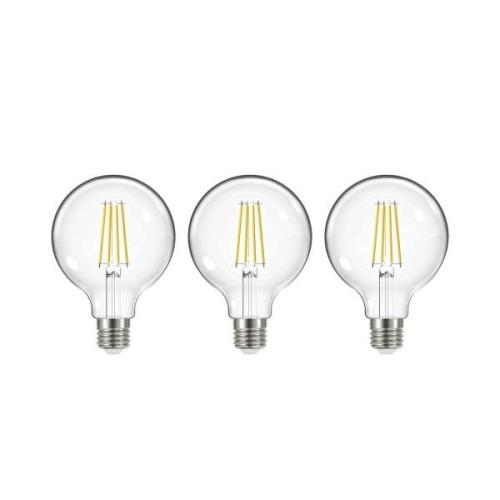 LED lamp, E27, G95, 3,8W, 2700K, 806lm, 3 stuks