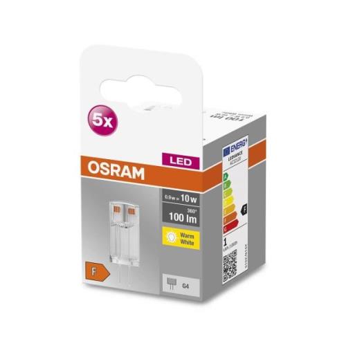 OSRAM Base PIN LED stiftlamp G4 0,9W 100lm per 5