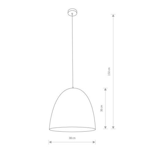 Hanglamp Egg M van metaal, Ø 38 cm, zwart