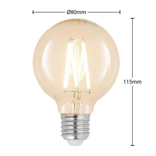 LED lamp E27 8W G80 2.700K filament dimbaar helder