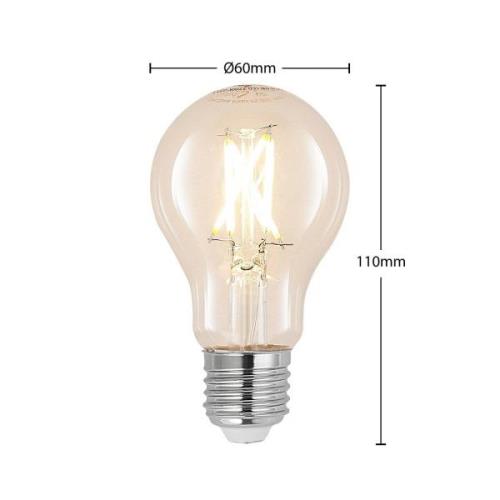 LED lamp E27 4W 2.700K filament, dimbaar, helder