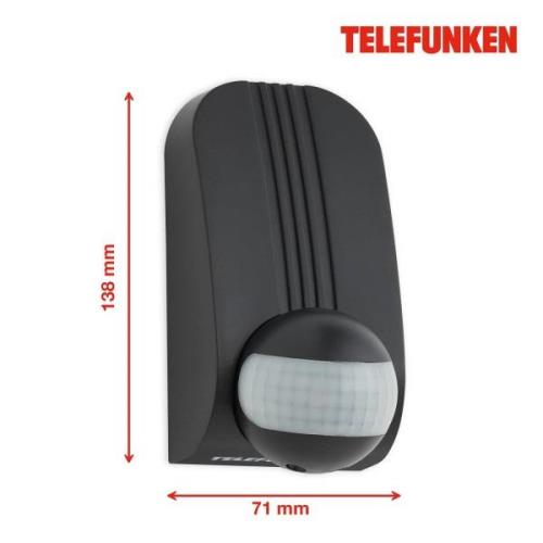 Bewegingssensor Funchal, max. 1.000W LED, zwart