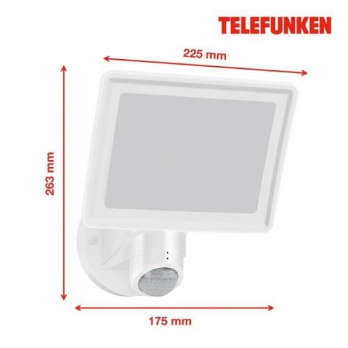 LED buitenwandlamp Lagos met sensor, wit