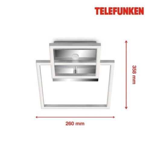 LED sensor plafondlamp frame chroom/alu 26x36cm