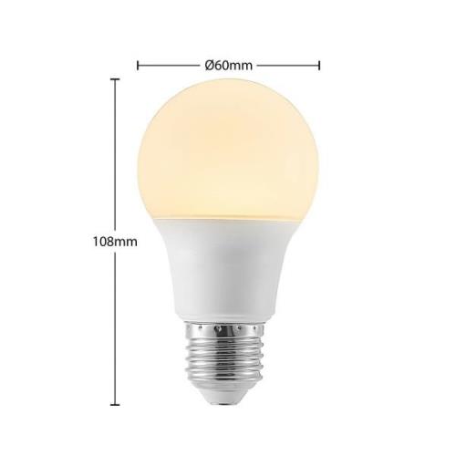 LED lamp E27 A60 8W 3.000K opaal, 6 per set