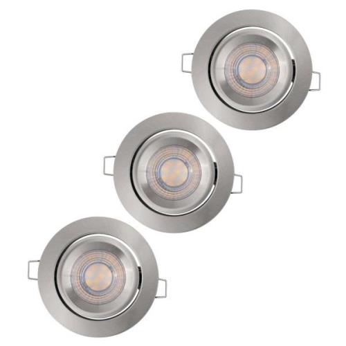 LEDVANCE Simple Dimbare LED spot in een set van 3, nikkel