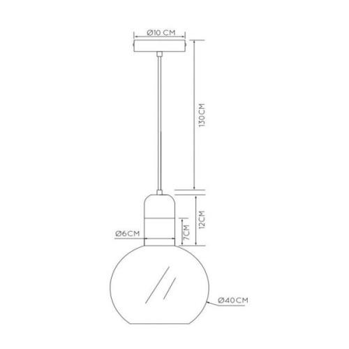 Julius hanglamp, 1-lamp, rookgrijs, Ø 40 cm