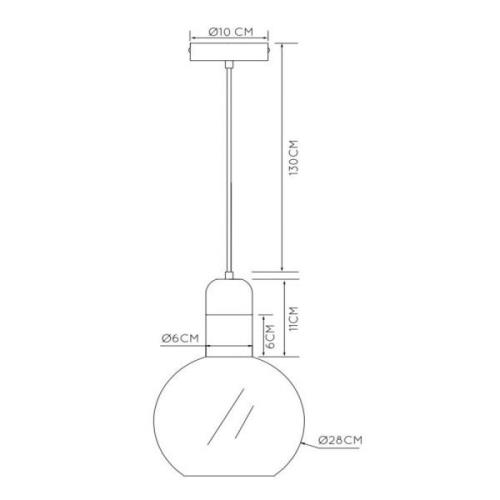 Julius hanglamp, 1-lamp, rookgrijs, Ø 28 cm