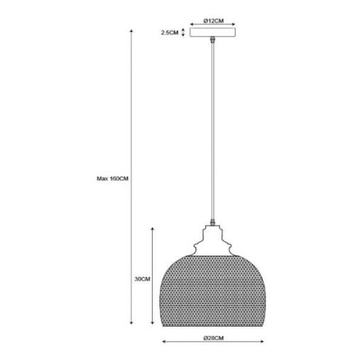 Hanglamp Mesh, 1-lamp, zwart, Ø 28 cm