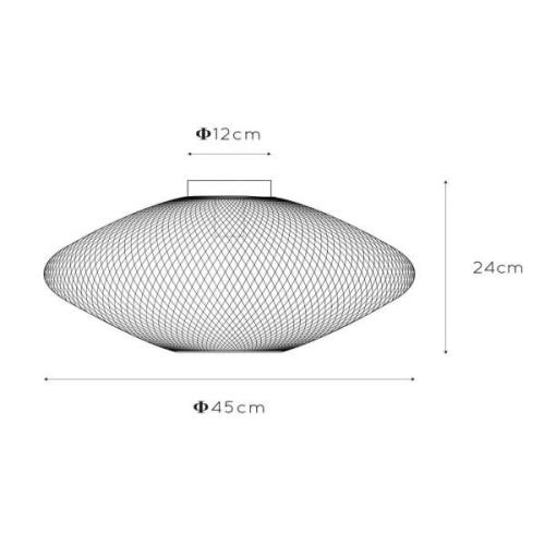 Plafondlamp Mesh, trapeziumvormig, zwart