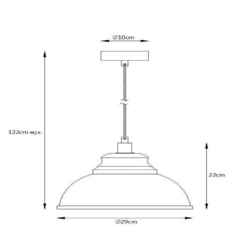 Metalen hanglamp Isla in grijs