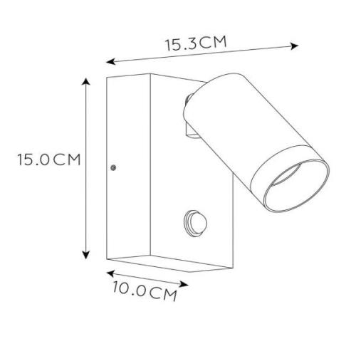 Wandspot Taylor Sensor, 1-lamp wit