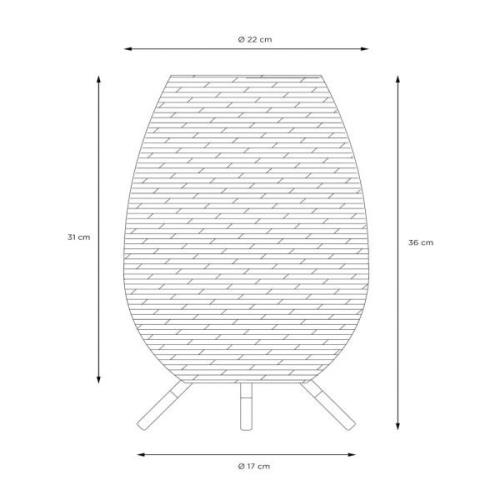 LED buiten tafellamp Colin, accu, 36 cm, naturel