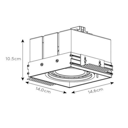 Inbouwspot Trimless, 1-lamp, GU10 ES111, zwart