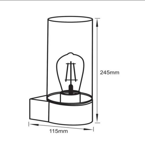 Buitenwandlamp Micha met heldere glazen kap